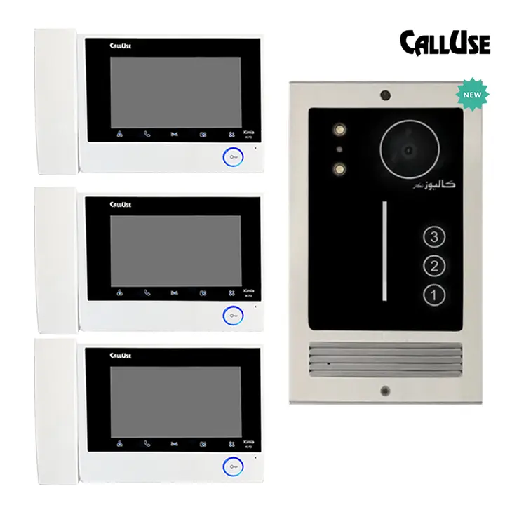 پکیج کامل دو طبقه ایفون کالیوز مدل K73HD(پنل لمسی)